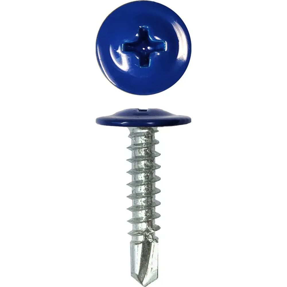 Изображение товара Саморез с прессшайбой Rizzel 4,2х51 RAL 5005 срочный монтаж надежное крепление