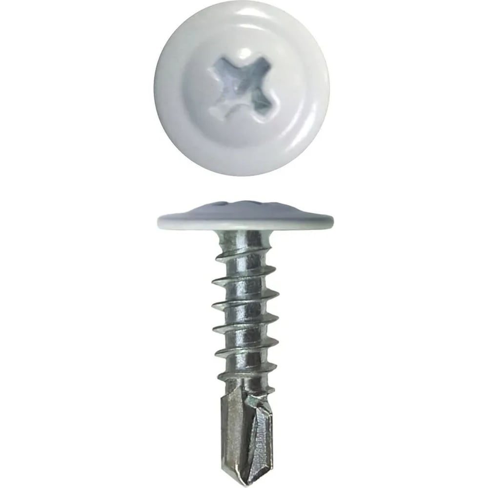 Изображение товара Саморез с прессшайбой Rizzel 4,2х32 RAL 9003 - надежный крепеж для строительных работ