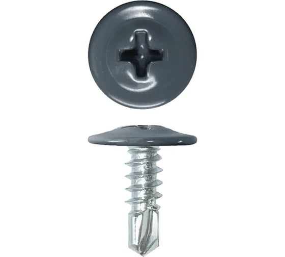 Изображение товара Саморез с прессшайбой Rizzel ПШС 4,2х32 RAL 7016 500 шт. 00000334350