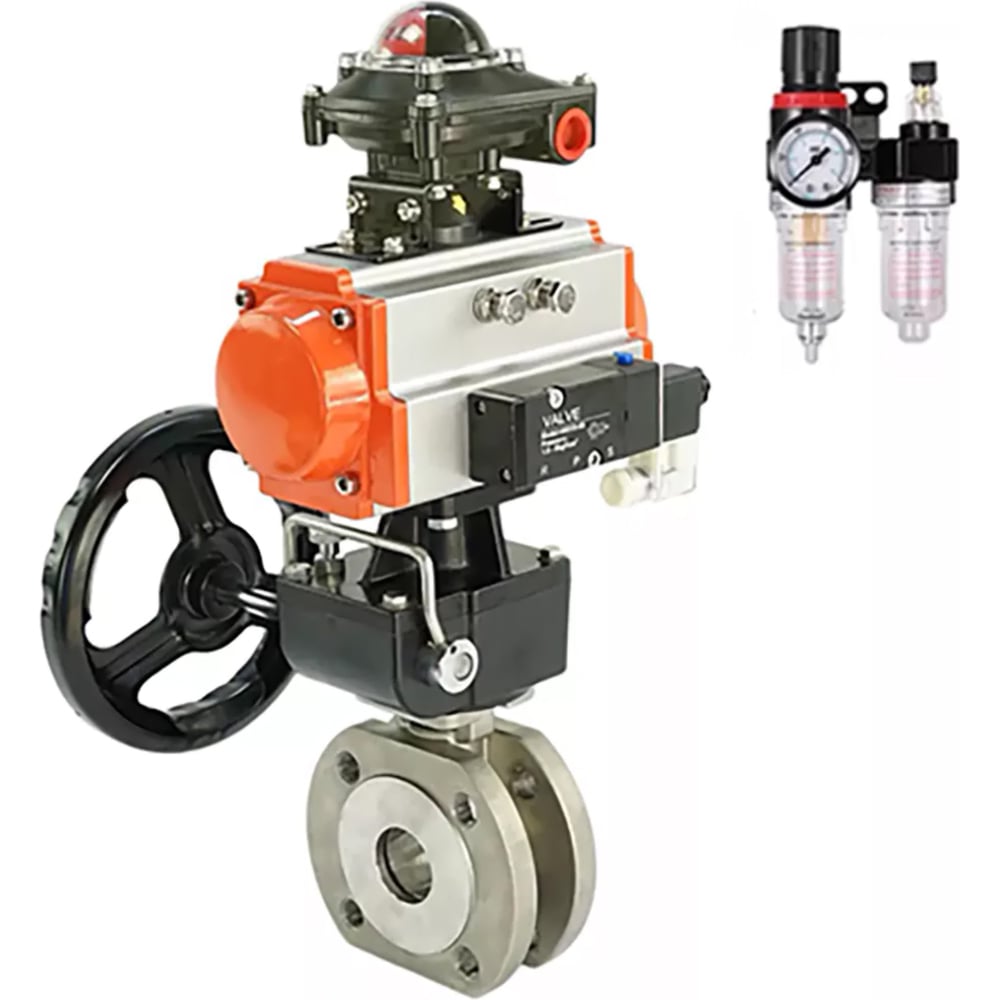 Изображение товара Шаровой кран DN.ru КШмФП 316 200 Ду20 Ру16 пневмопривод запорная арматура