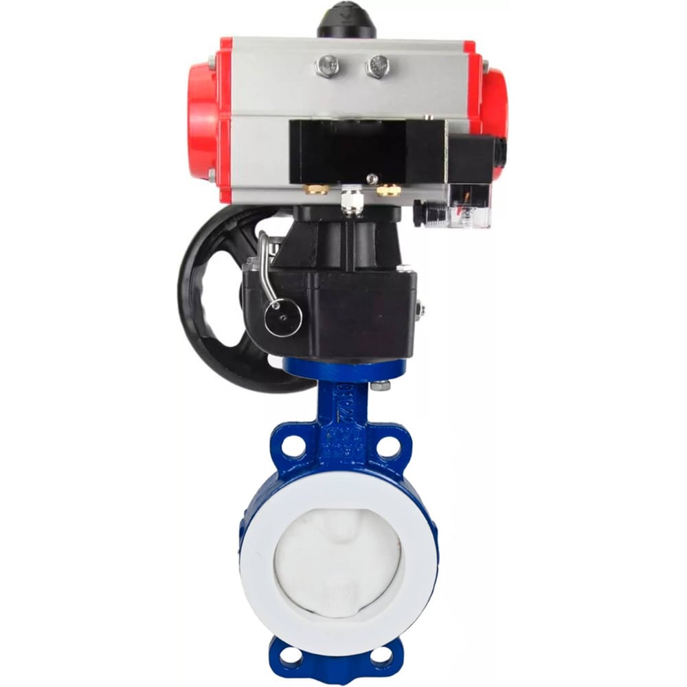 Изображение товара Затвор DN.ru WCB-WCB-PTFE-PTFE-Fb-R Ду300 Ру16 с пневмоприводом