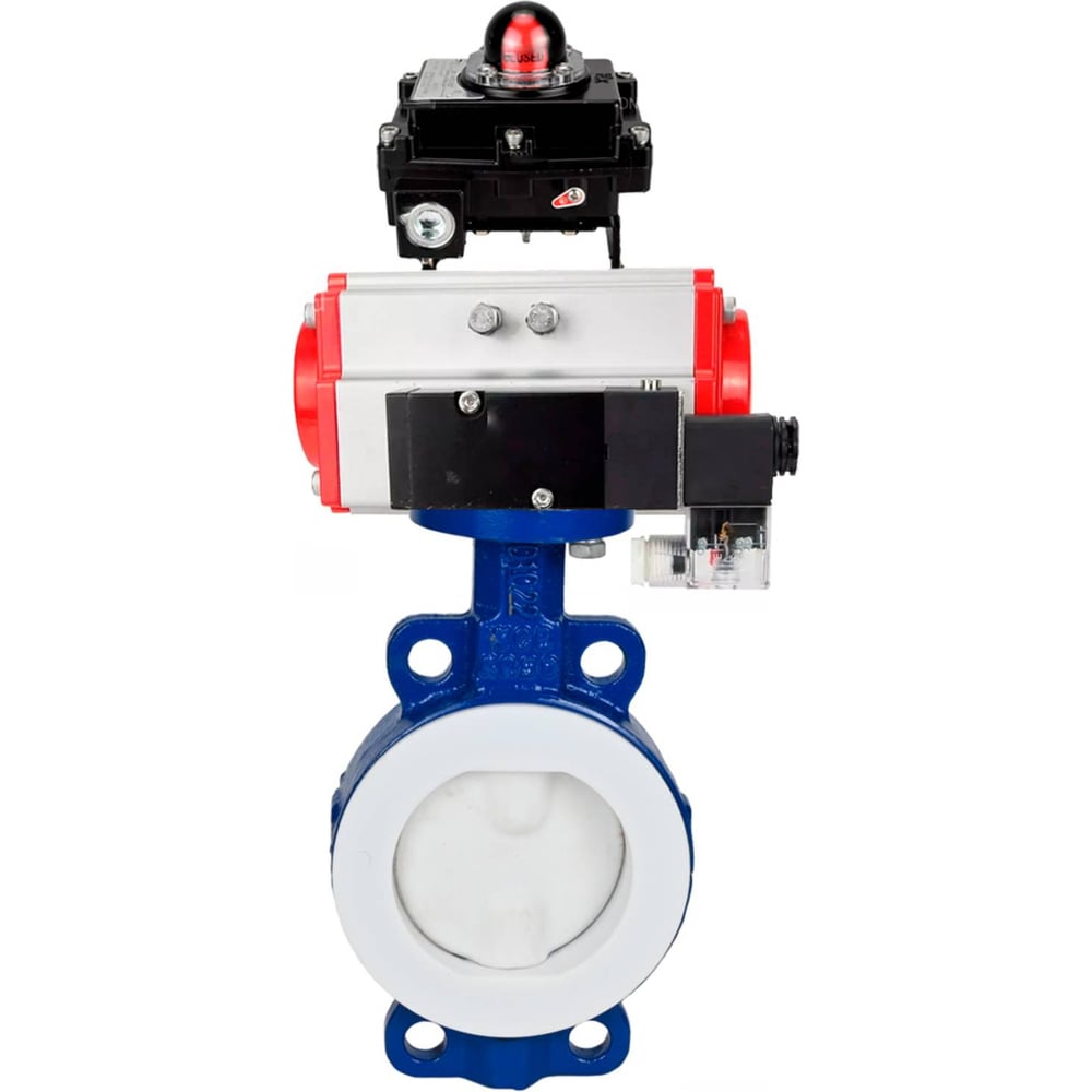 Изображение товара Затвор DN.ru WCB-WCB-PTFE-PTFE-Fb-R Ду250 Ру16 с пневмоприводом