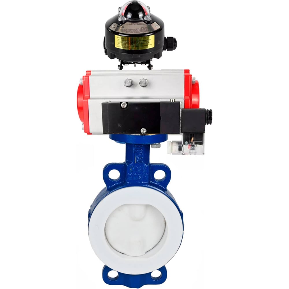 Изображение товара Затвор DN.ru WCB-WCB-PTFE-PTFE-Fb-R Ду250 Ру16 с пневмоприводом