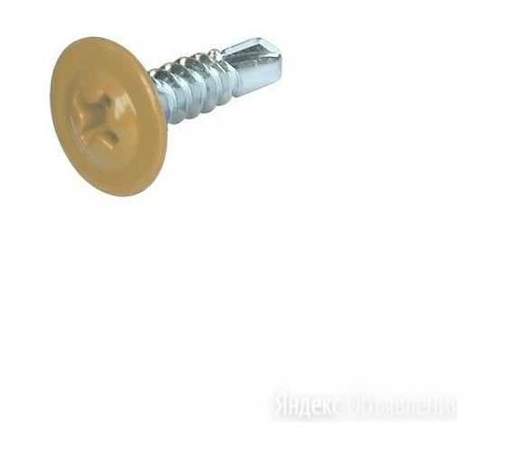 Изображение товара Саморезы ВИРТУОЗ 4,2x16 полусферическая головка с прессшайбой, цинк, сверло RAL1014 350 шт 280-06244