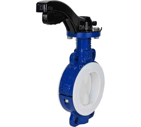Изображение товара Дисковый затвор DN.ru Ду125 Ру16 футерованный WCB-WCB-PTFE-PTFE-Fb-H с рукояткой D050-59232