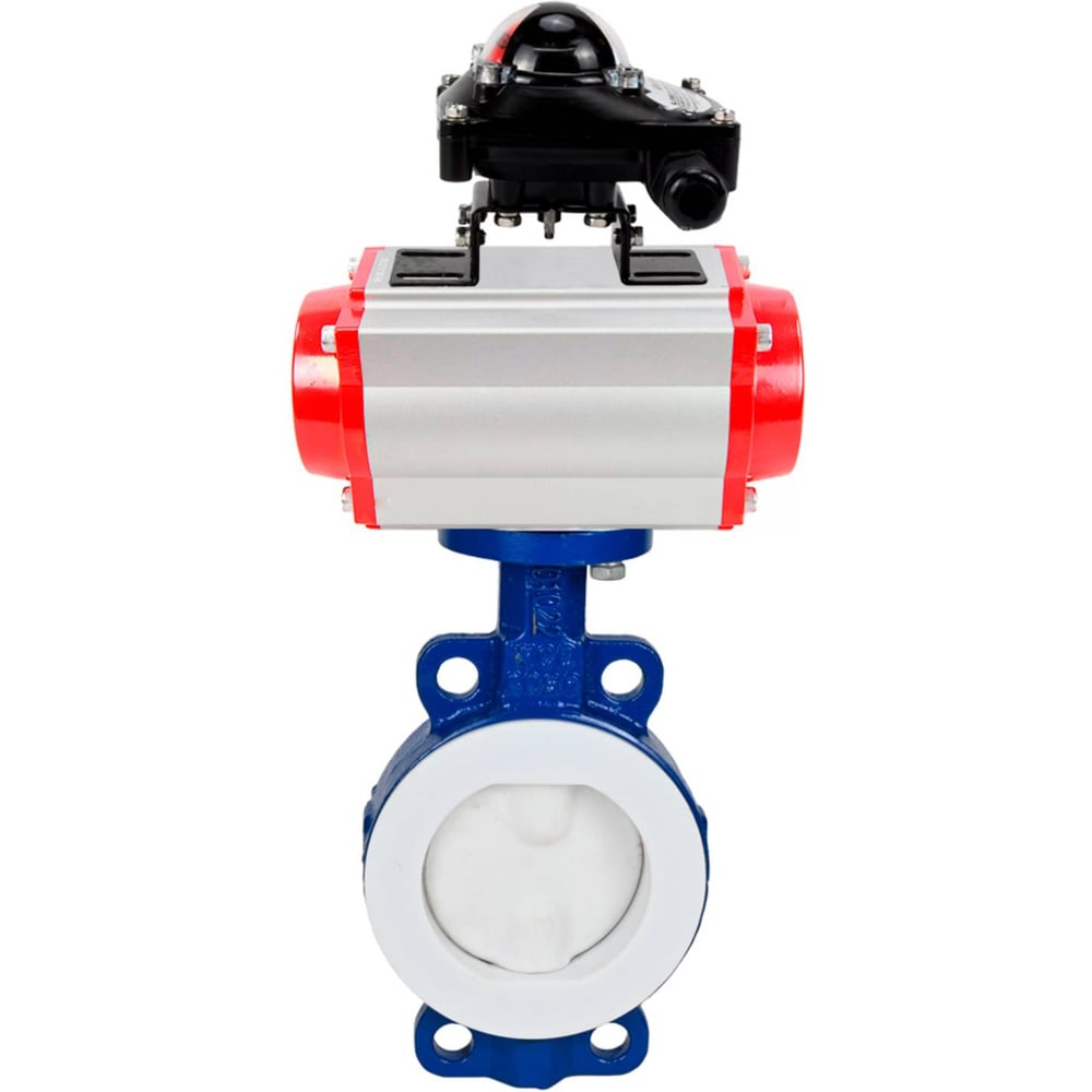Изображение товара Затвор DN.ru WCB-WCB-PTFE-PTFE-Fb-R Ду300 Ру16 с пневмоприводом
