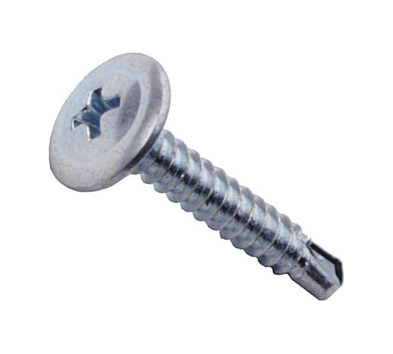 Изображение товара Саморезы ВИРТУОЗ 4,2x32 полусферическая головка с прессшайбой, цинк, сверло 150 шт 280-04345