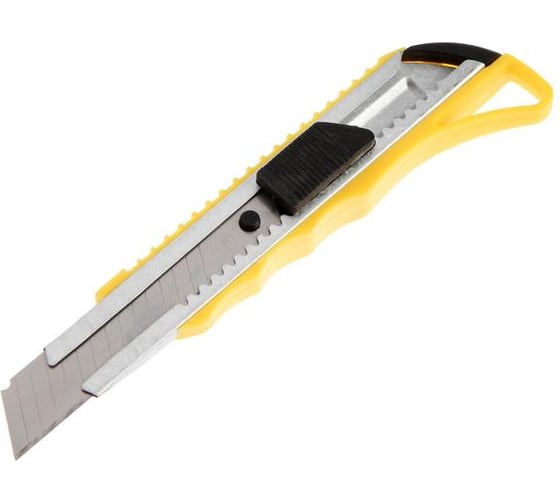 Изображение товара Универсальный нож ТУНДРА, металлическая направляющая, квадратный фиксатор, усиленный, 18 мм 2433695