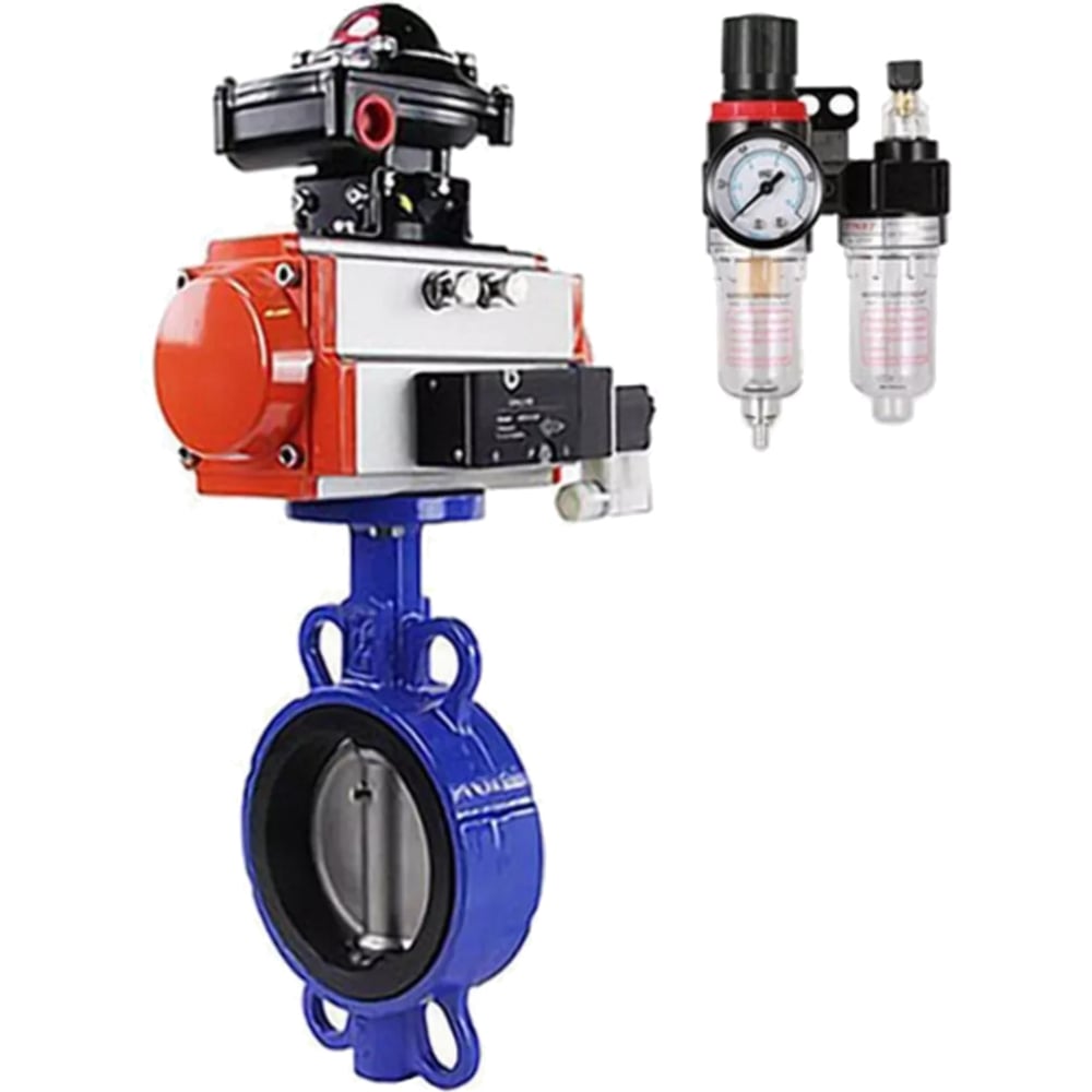Изображение товара Затвор DN.ru QT450-316-EPDM Ду80 Ру16 с пневмоприводом