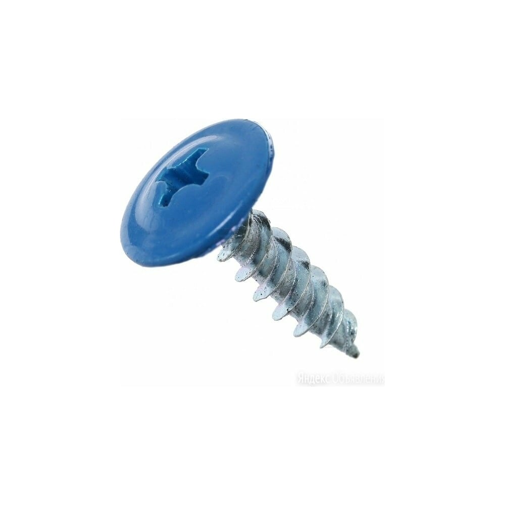 Изображение товара Саморезы ВИРТУОЗ 4,2x19 с полусферической головкой и пресс-шайбой, цинк RAL 5002, 300 шт