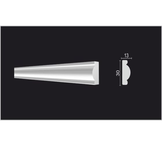 Изображение товара Стеновой молдинг Decor-Dizayn ударопрочный влагостойкий под покраску 30Х13Х2000 мм 157А