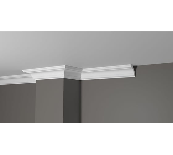 Изображение товара Потолочный карниз Decor-Dizayn ударопрочный влагостойкий под покраску 49Х49Х2000 мм DD05