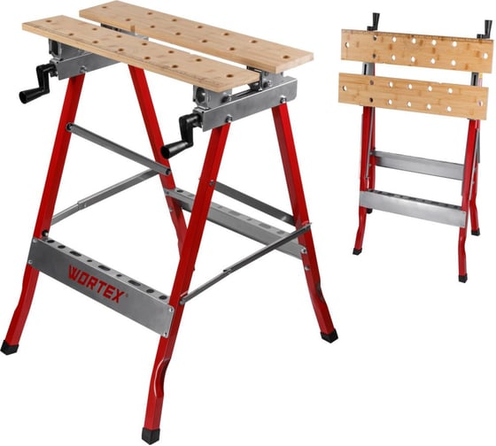 Изображение товара Верстак складной WORTEX WB 1060 бамбук, 605x640x800 мм, регулировка столешницы 1334743