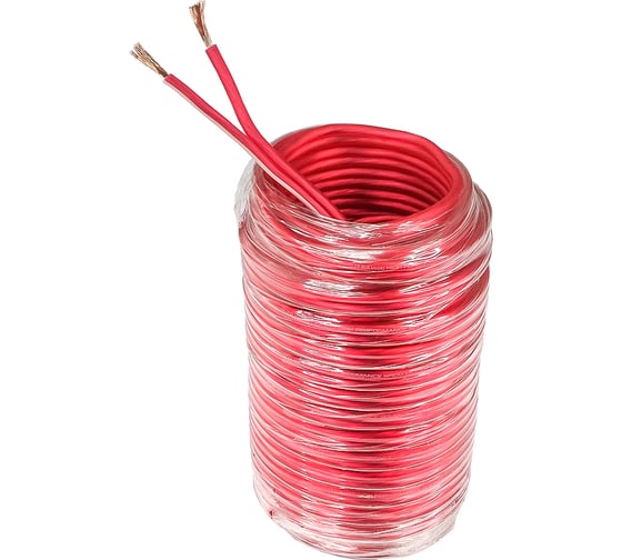 Изображение товара Кабель акустический AURA 18AWG/0.75мм2, 10м/блистер, красный прозрачный SCA-B075