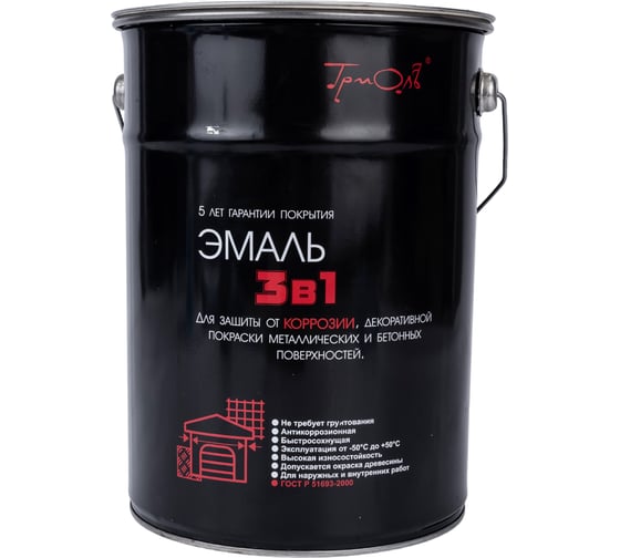 Изображение товара Эмаль ТРИОЛЬ 3 в 1 красная полуматовая 00029341