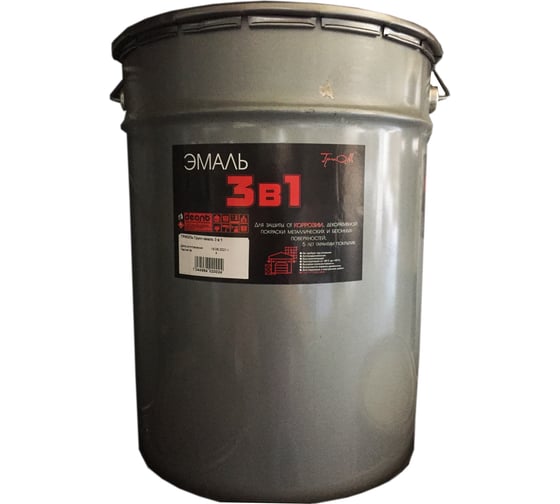 Изображение товара Эмаль ТРИОЛЬ 3 в 1 светло-серая полуматовая 00029358