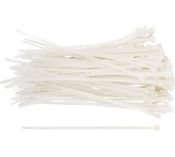 Изображение товара Нейлоновые хомуты для проводов FIT белые, 100 шт., 4,8х200 мм 60374