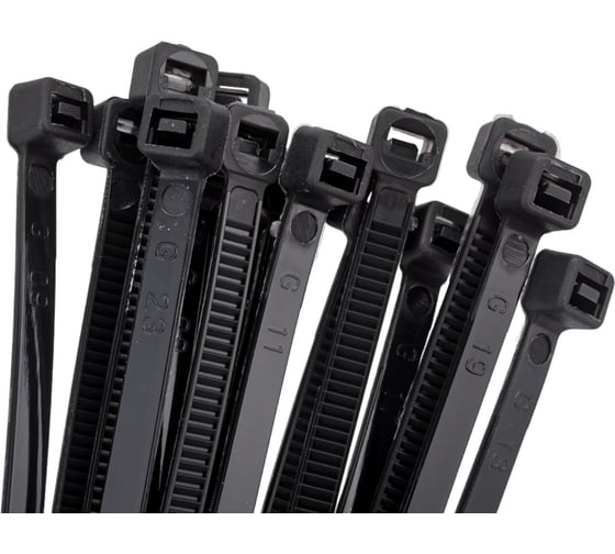 Изображение товара Нейлоновые хомуты для проводов FIT черные, 100 шт., 4,8х200 мм 60354