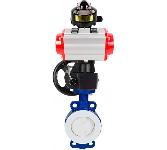 Изображение товара Затвор DN.ru WCB-WCB-PTFE-PTFE-Fb-H Ду100 Ру16 футерованный с пневмоприводом, БКВ, дублером D050-59872