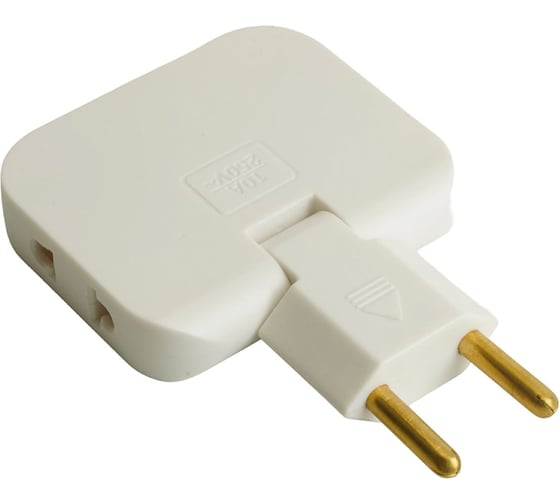 Изображение товара Разветвитель сетевой плоский поворотный 3-местный STEKKER б/з ADP10-23-21, 250В, 10A, белый, 50067