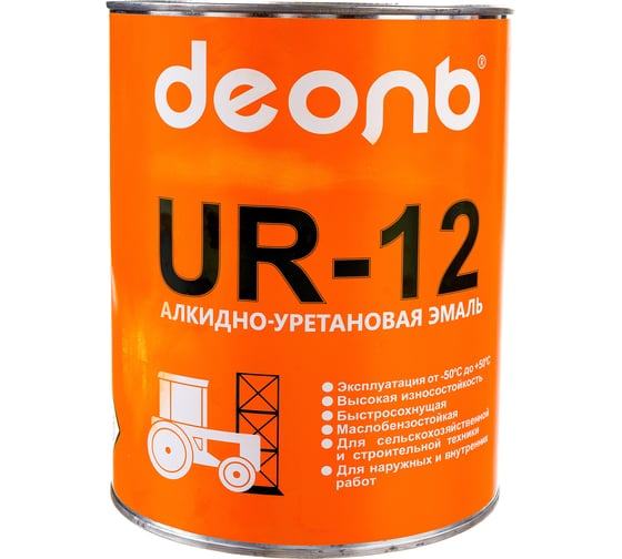 Изображение товара Быстросохнущая автоспецэмаль ДЕОЛЬ UR-12 белая, глянцевая UR12W3