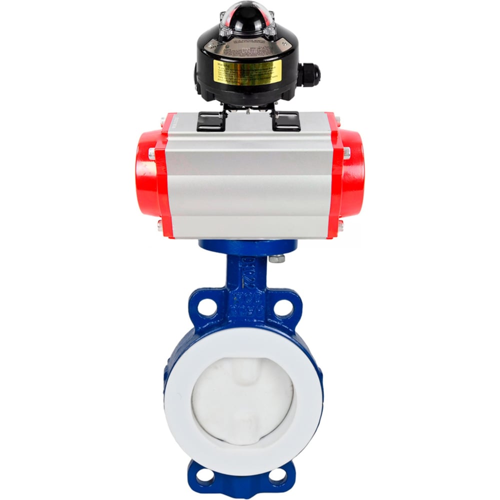 Изображение товара Затвор DN.ru WCB-WCB-PTFE-PTFE-Fb-H Ду125 Ру16 пневмопривод профессиональный