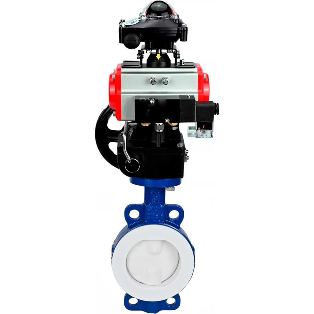 Изображение товара Затвор DN.ru WCB-WCB-PTFE-PTFE-Fb-H Ду125 Ру16 с пневмоприводом