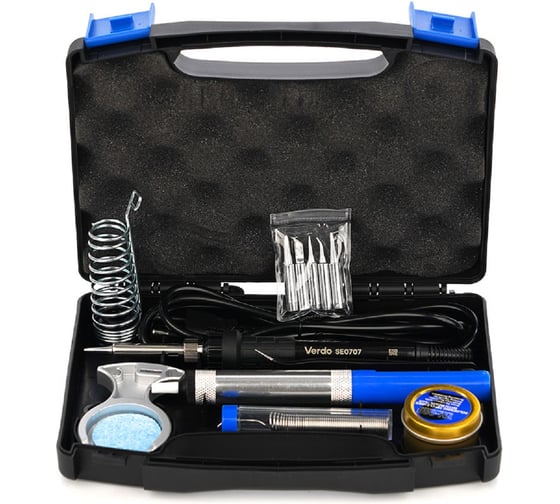 Изображение товара Паяльный набор профессиональный VERDO SE0203 13 предметов, 60 Вт, керамический нагреватель SE020301