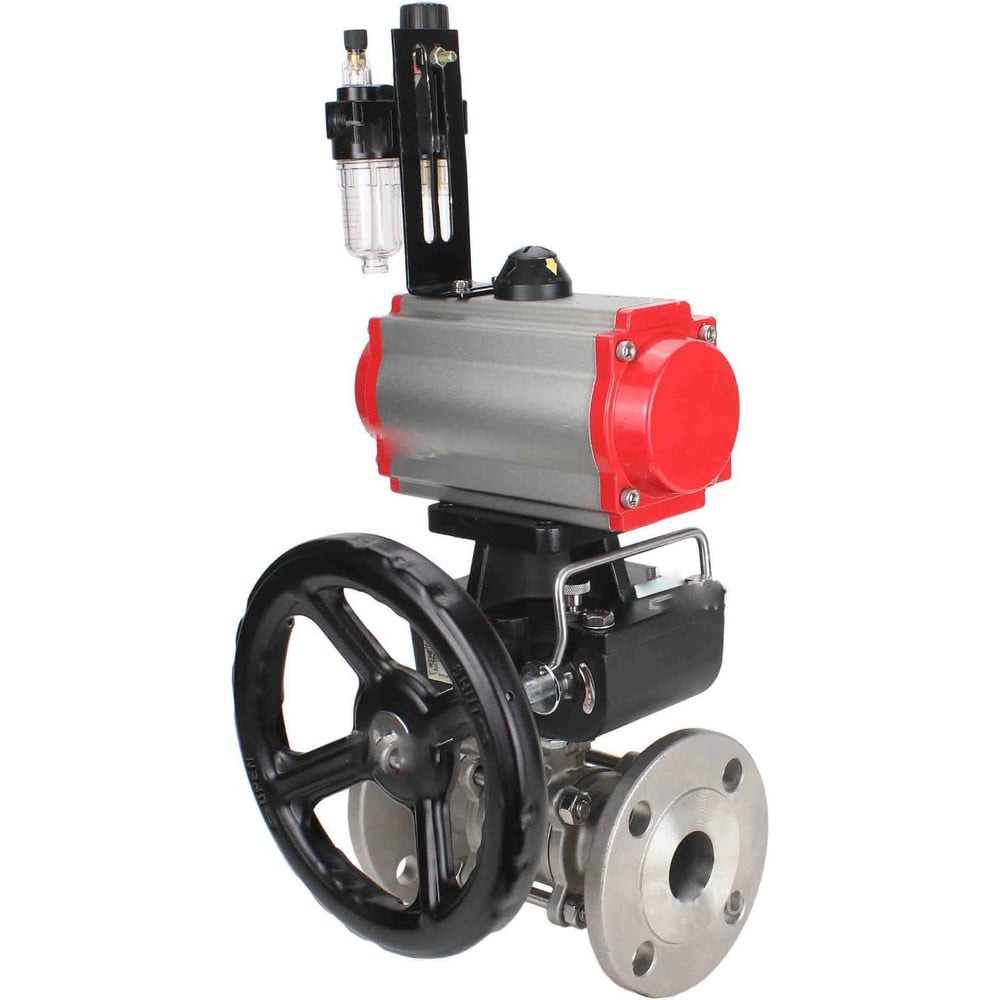 Изображение товара Шаровой кран DN.ru КШФПТ-ISO.304.180 Ду40 Ру40 с пневмоприводом