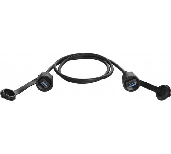 Изображение товара Индустриальный шнур LANMASTER USB 3.0, IP68, 5.0 м, черный LAN-USB3-USB3-5.0-WP