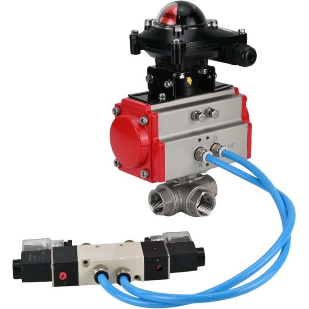 Изображение товара Шаровой кран DN.ru RP.SS316.200.MM Ду25 Ру63 пневмопривод