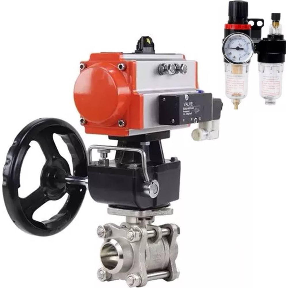 Изображение товара Кран шаровой DN.ru КШПП 316.200-ISO Ду65 Ру25 нержавеющая сталь