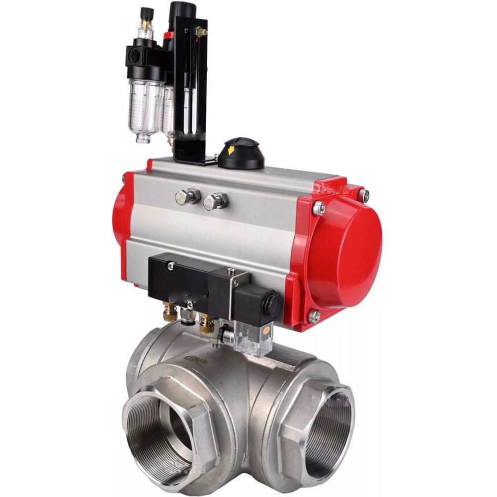 Изображение товара Шаровой кран DN.ru RP.SS316.200.MM L-тип, резьбовой, нержавеющая сталь, DN 10