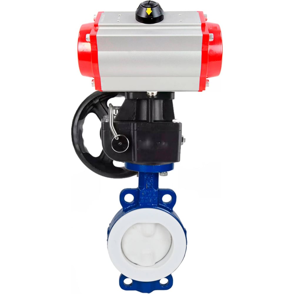 Изображение товара Затвор DN.ru WCB-WCB-PTFE-PTFE-Fb-R Ду300 Ру16 пневмопривод дисковый профессиональный