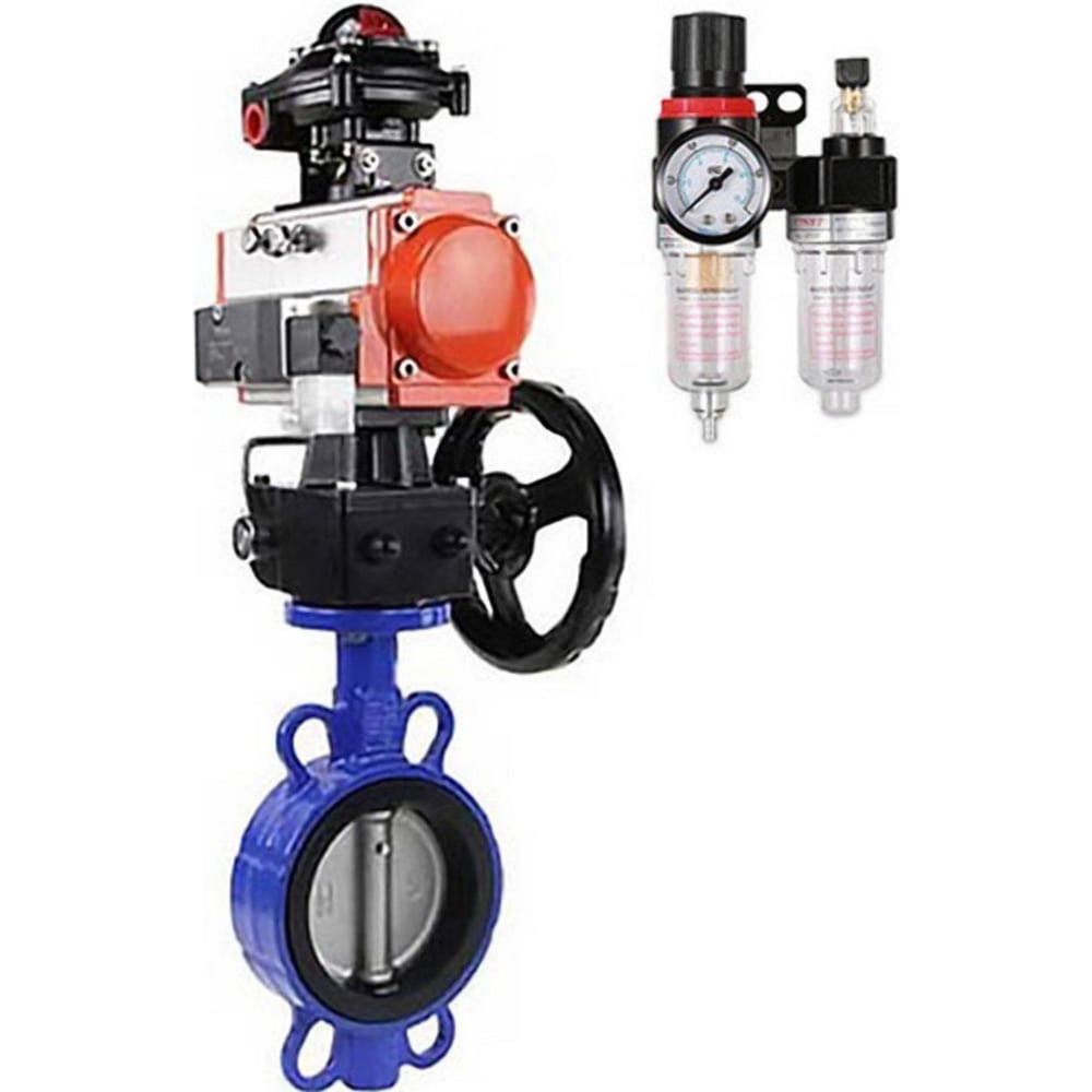 Изображение товара Затвор DN.ru QT450-316-EPDM Ду65 Ру16 с пневмоприводом