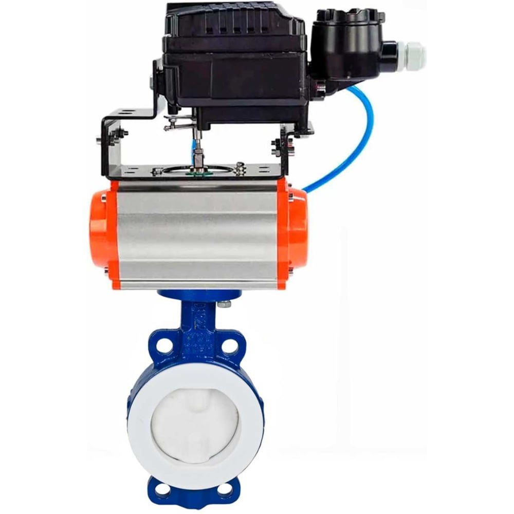 Изображение товара Затвор DN.ru WCB-WCB-PTFE-PTFE-Fb-H Ду50 Ру16 пневмопривод и пневмопозиционер Изображение товара Затвор DN.ru WCB-WCB-PTFE-PTFE-Fb-H Ду50 Ру16 пневмопривод и пневмопозиционер
