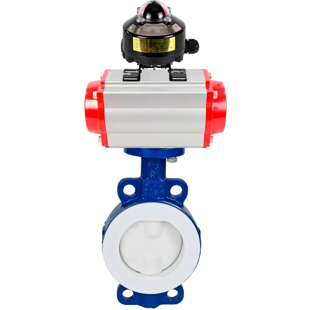 Изображение товара Затвор DN.ru WCB-WCB-PTFE-PTFE-Fb-R Ду250 Ру16 футерованный с пневмоприводом, БКВ D050-59690