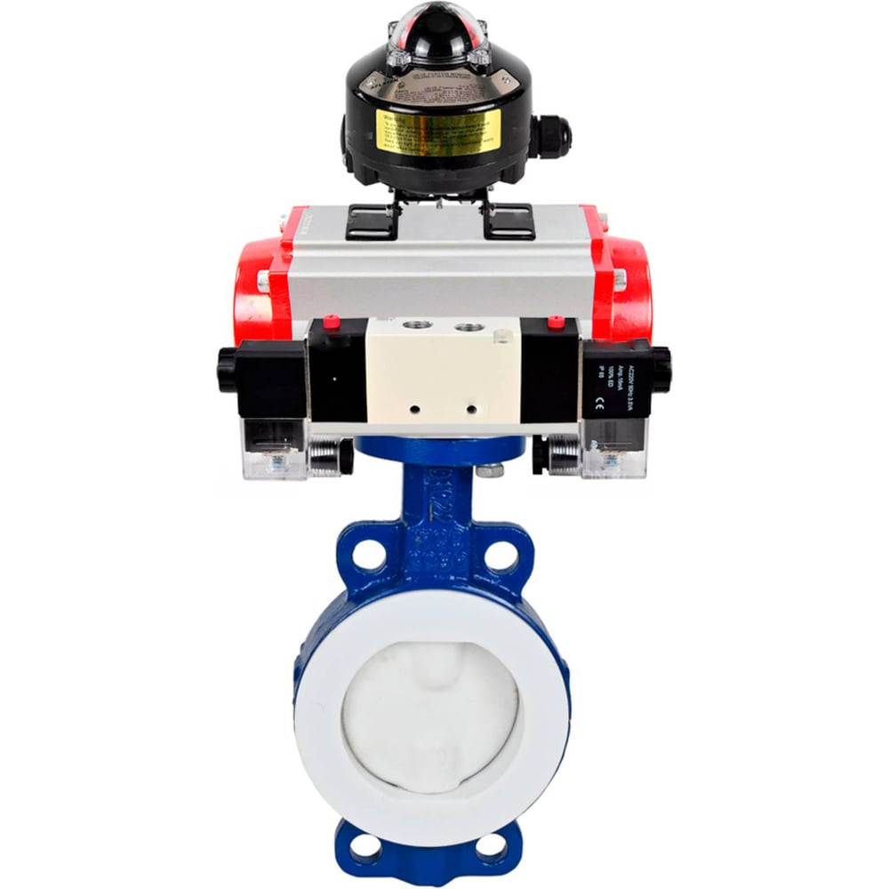 Изображение товара Затвор DN.ru WCB-WCB-PTFE-PTFE-Fb-R Ду250 Ру16 пневмопривод дисковый