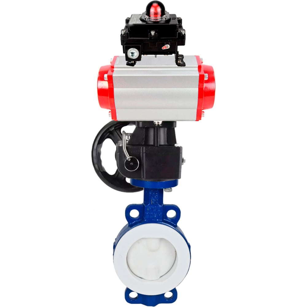 Изображение товара Затвор DN.ru WCB-WCB-PTFE-PTFE-Fb-H Ду50 Ру16 с пневмоприводом