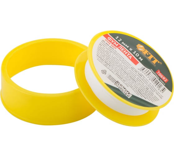 Изображение товара ФУМ-лента FIT плотность 0,40 гр/куб.см, 12 мм x 10 м x 0,075 мм 70692