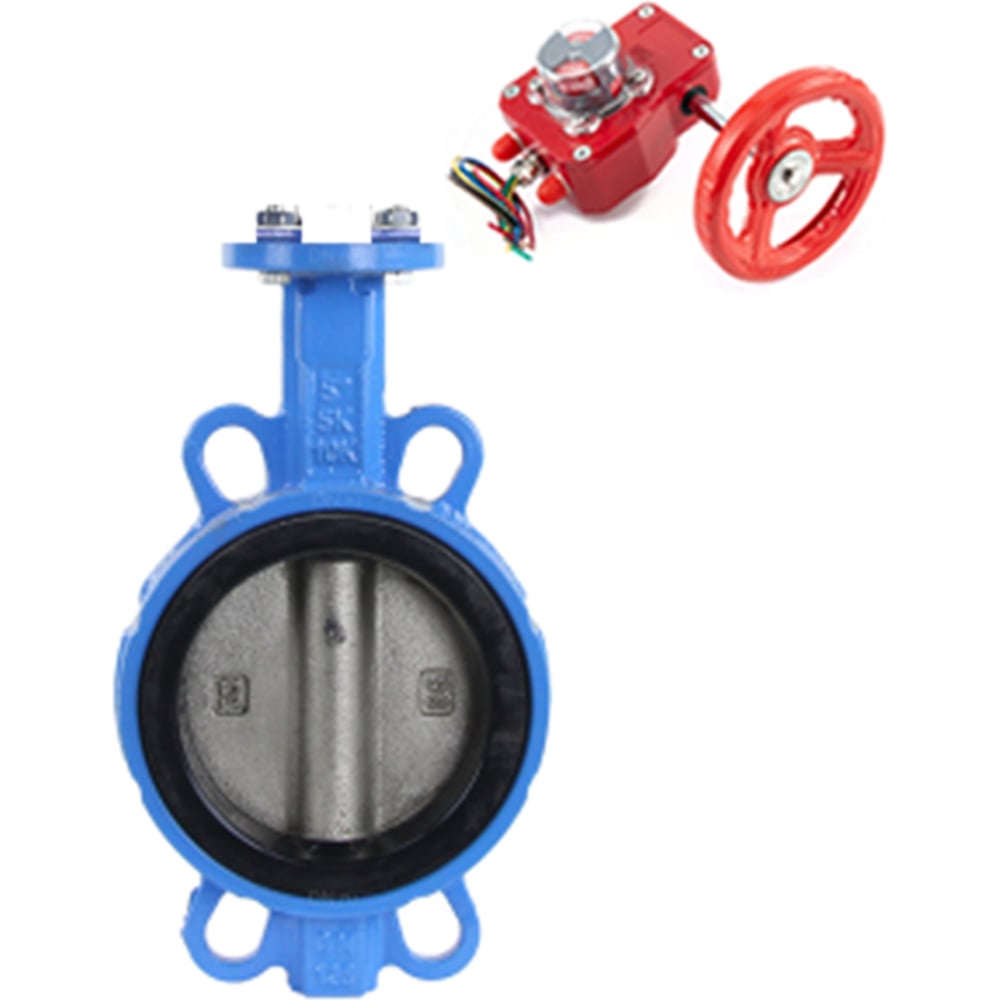 Изображение товара Затвор для абразивных сред DN.ru QT450-316-EPDM Ду150 Ру16 с редуктором