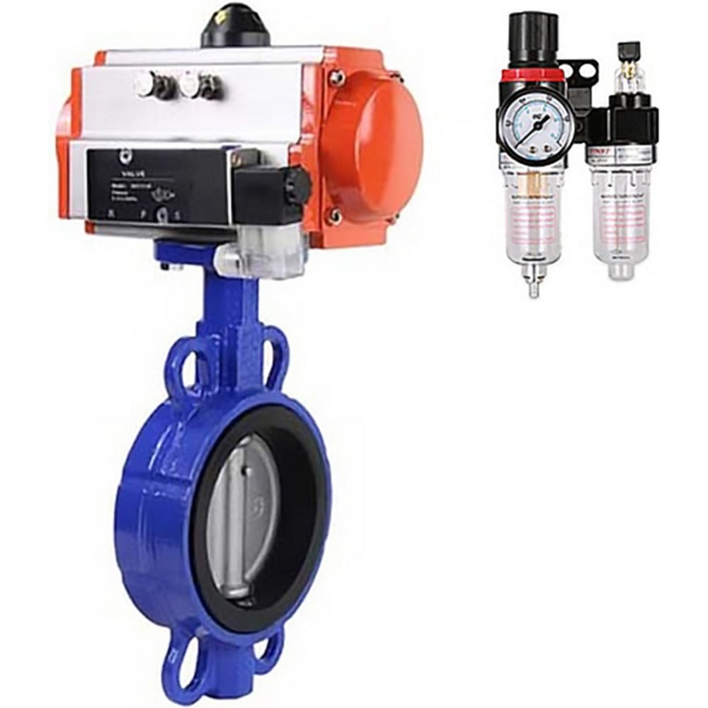 Изображение товара Затвор DN.ru QT450-316-EPDM Ду65 Ру16 пневмопривод дисковый чугун