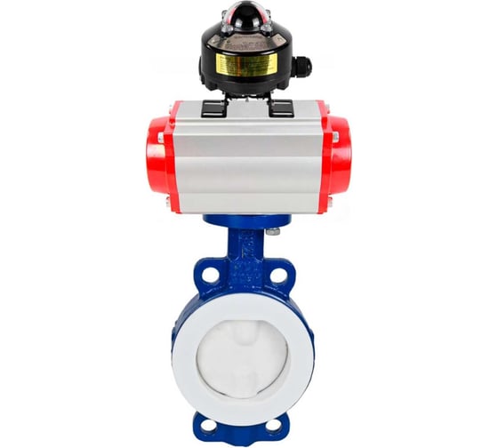 Изображение товара Затвор DN.ru WCB-WCB-PTFE-PTFE-Fb-H Ду65 Ру16 футерованный с пневмоприводом, БКВ D050-59676