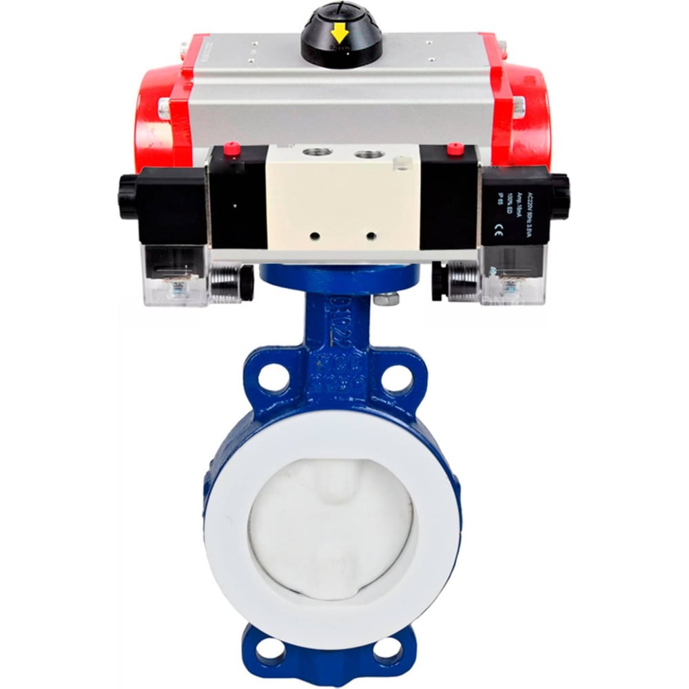 Изображение товара Затвор DN.ru WCB-WCB-PTFE-PTFE-Fb-R Ду200 Ру16 с пневмоприводом