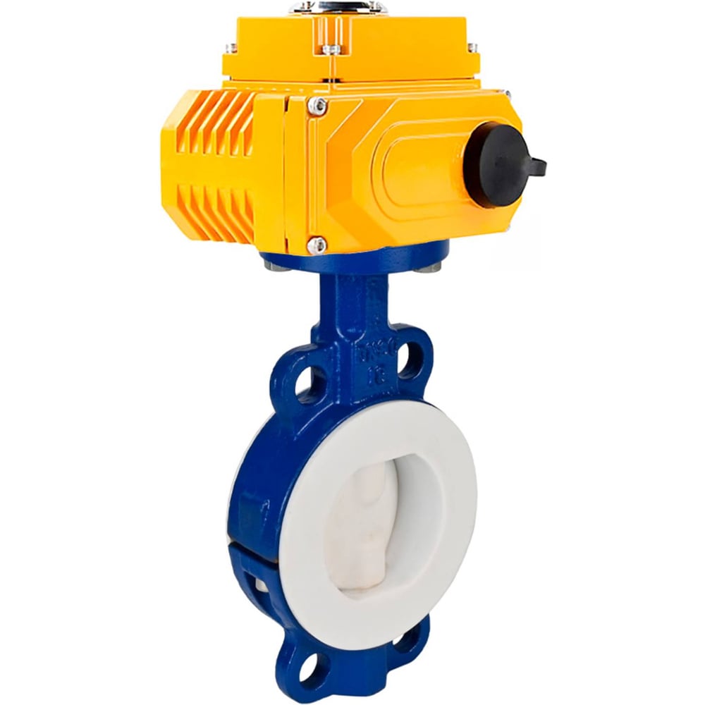Изображение товара Затвор DN.ru WCB-WCB-PTFE-PTFE-Fb-R Ду200 Ру16 электропривод 380В