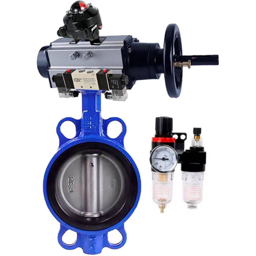 Изображение товара Затвор DN.ru QT450-316-EPDM-2W-Fb Ду125 пневмопривод дисковый