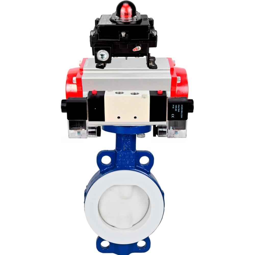 Изображение товара Затвор DN.ru WCB-WCB-PTFE для промышленных систем Ду50 пневмопривод