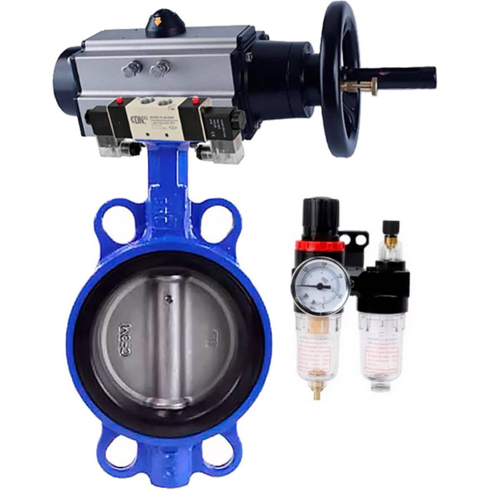 Изображение товара Затвор DN.ru QT450-316-EPDM-2W-Fb диаметр 125 мм пневмопривод