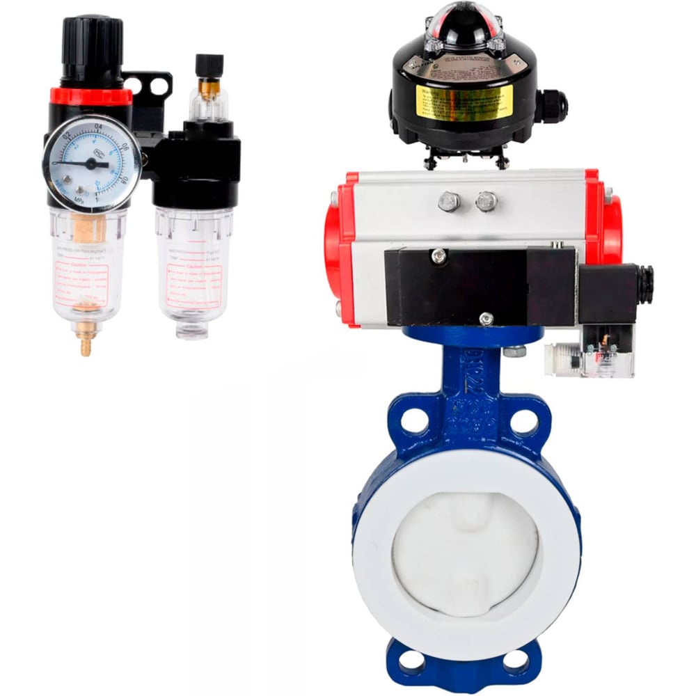 Изображение товара Затвор DN.ru WCB-WCB-PTFE Ду300 Ру16 с пневмоприводом