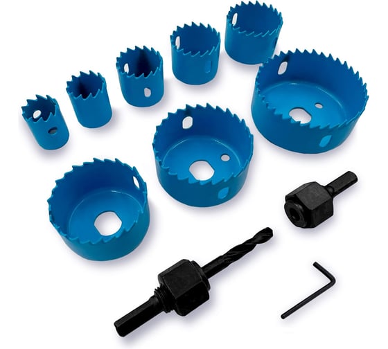 Изображение товара Набор коронок по дереву MKSS Toolbox MK2715 11 предметов, 19мм-64мм MK27150011